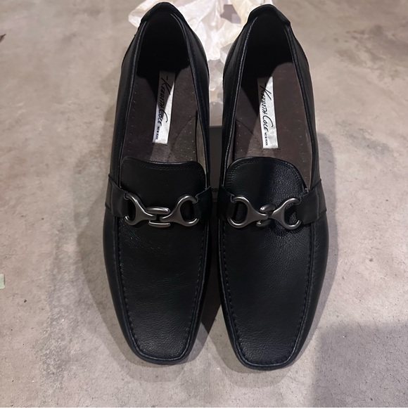 Kenneth Cole New York Other - Black Leather Loafers with Silver Buckle, Brand New